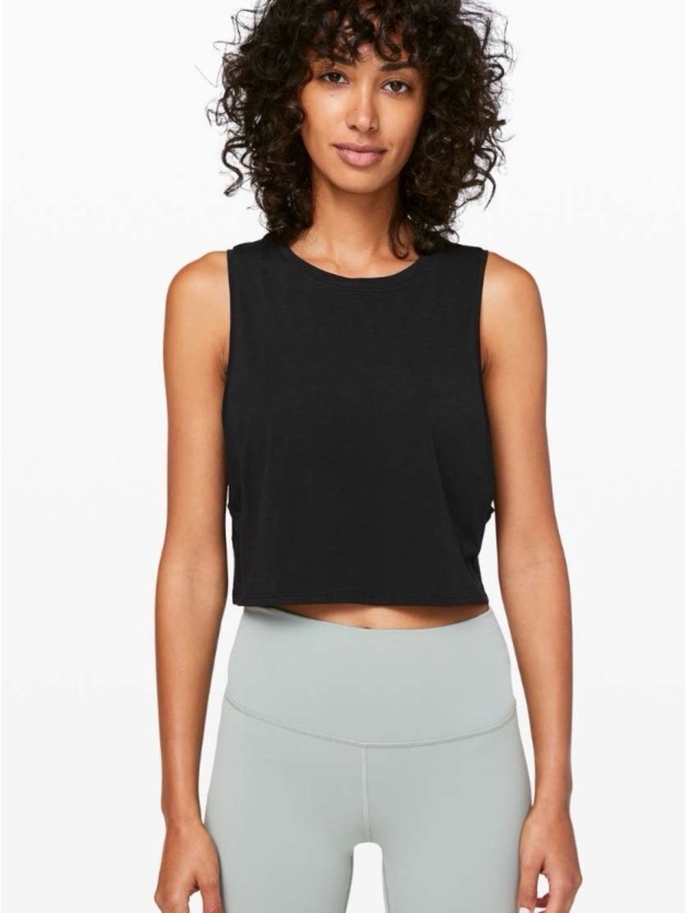 lululemon athletica Black Cropped Muscle Tank